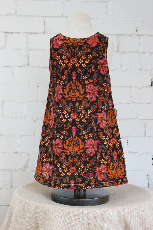 Sekar Jagad Burnt Orange and Fuchsia Pinafore Dress