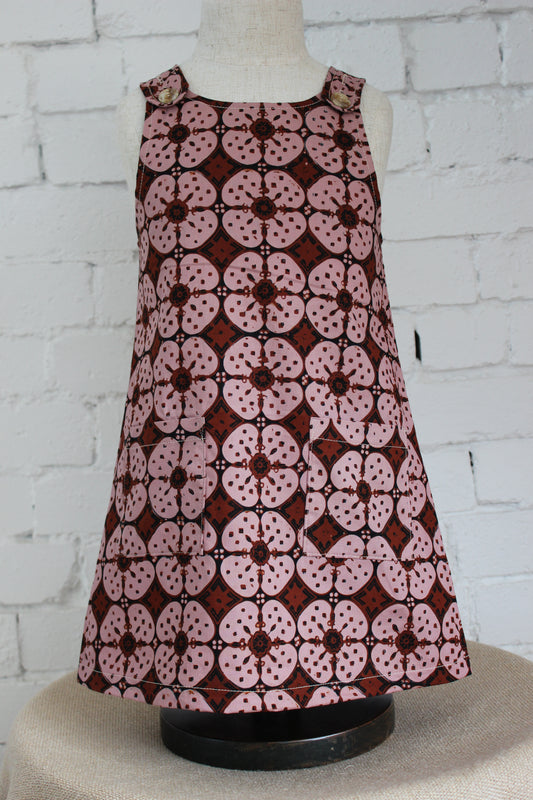 Kawung Rosewood Pinafore Dress