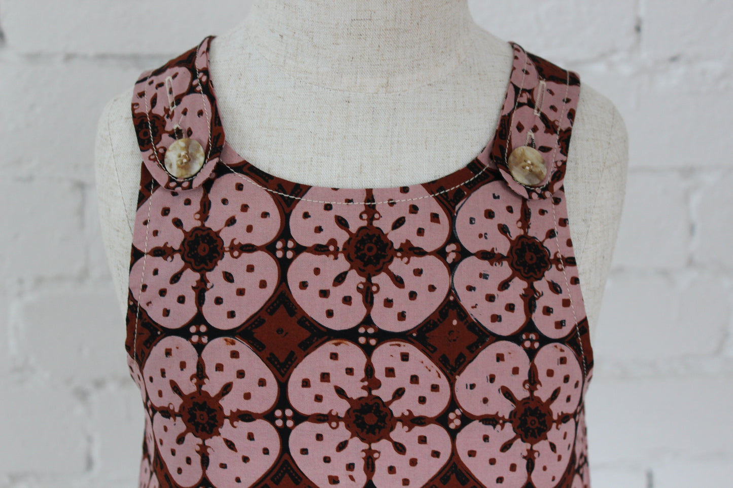 Kawung Rosewood Pinafore Dress