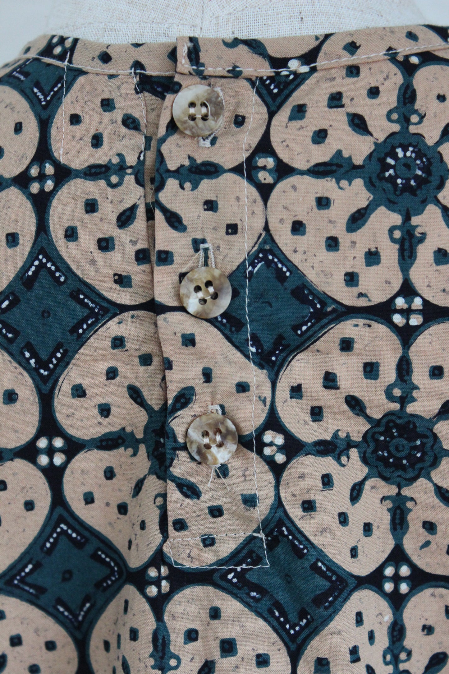 Woven Short Sleeve Shirt Kawung Emerald