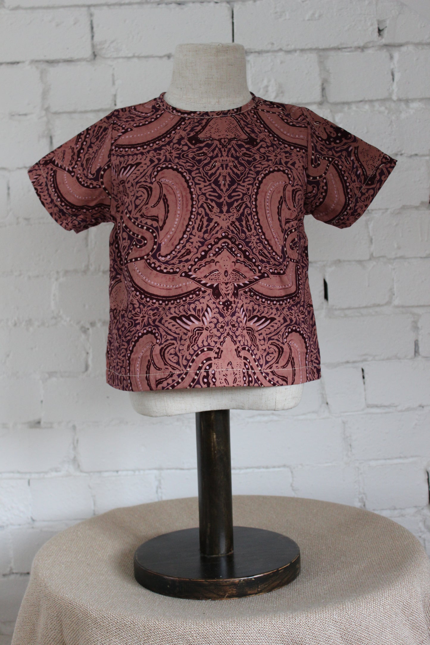 Woven Short Sleeve Shirt Ceplok Deep Blush