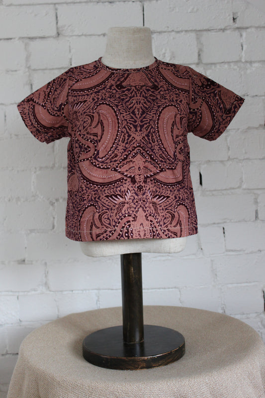 Woven Short Sleeve Shirt Ceplok Deep Blush