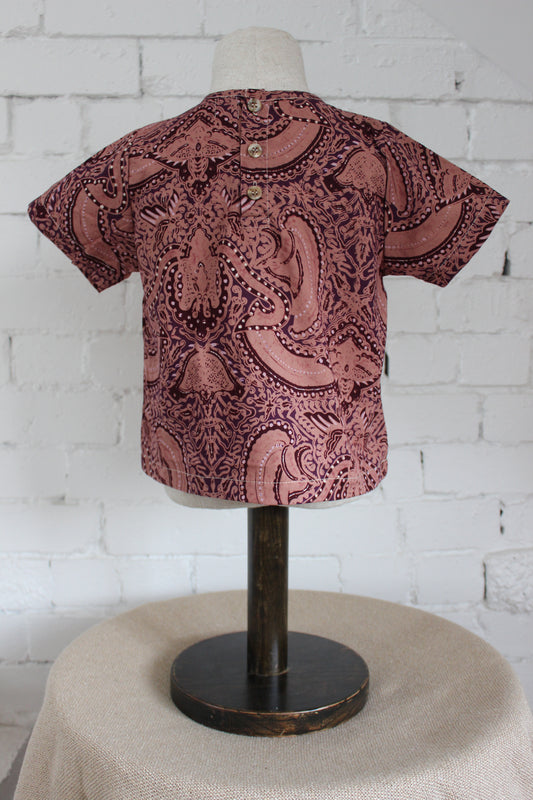 Woven Short Sleeve Shirt Ceplok Deep Blush