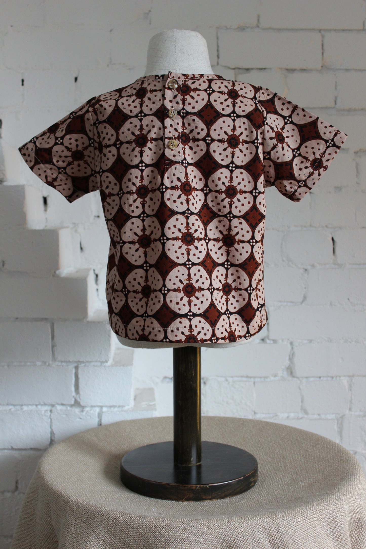 Kawung Natural Woven Short Sleeve Shirt
