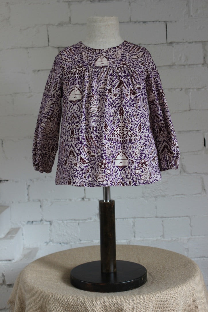Cuwiri Violet Long Sleeve Smock Top
