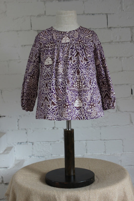 Cuwiri Violet Long Sleeve Smock Top