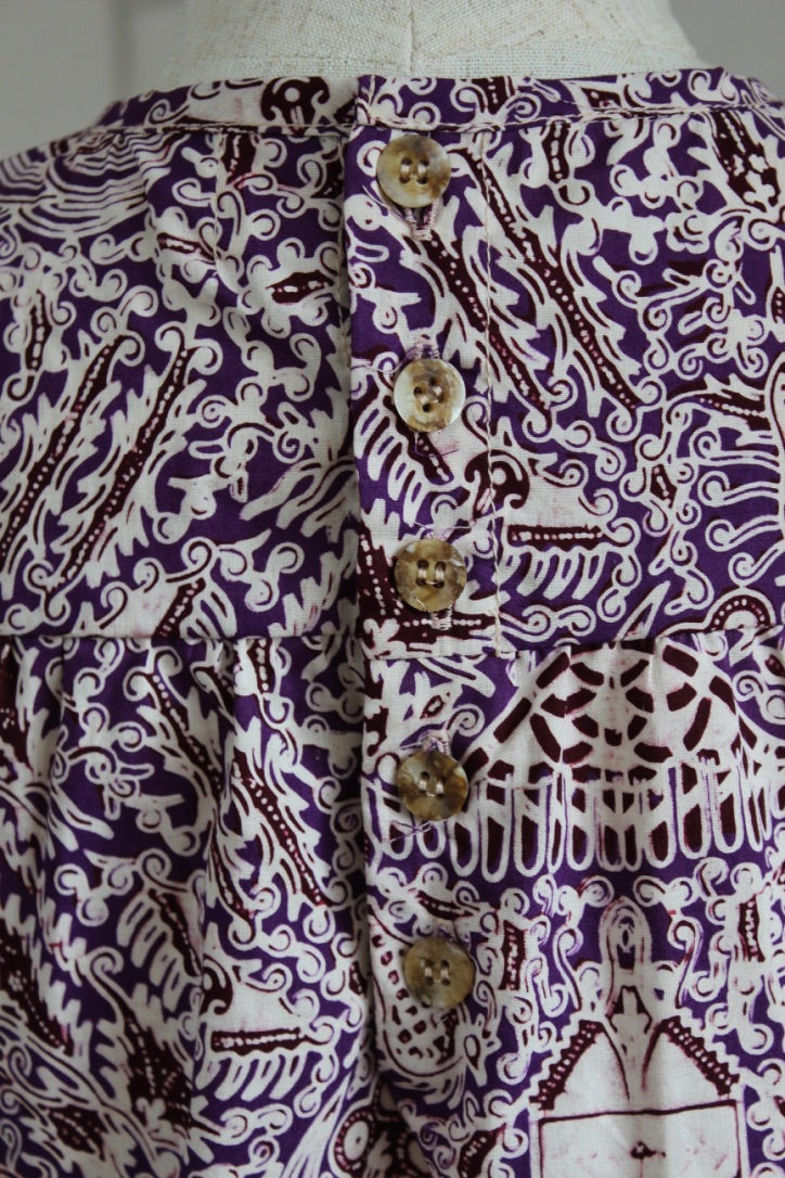 Cuwiri Violet Long Sleeve Smock Top