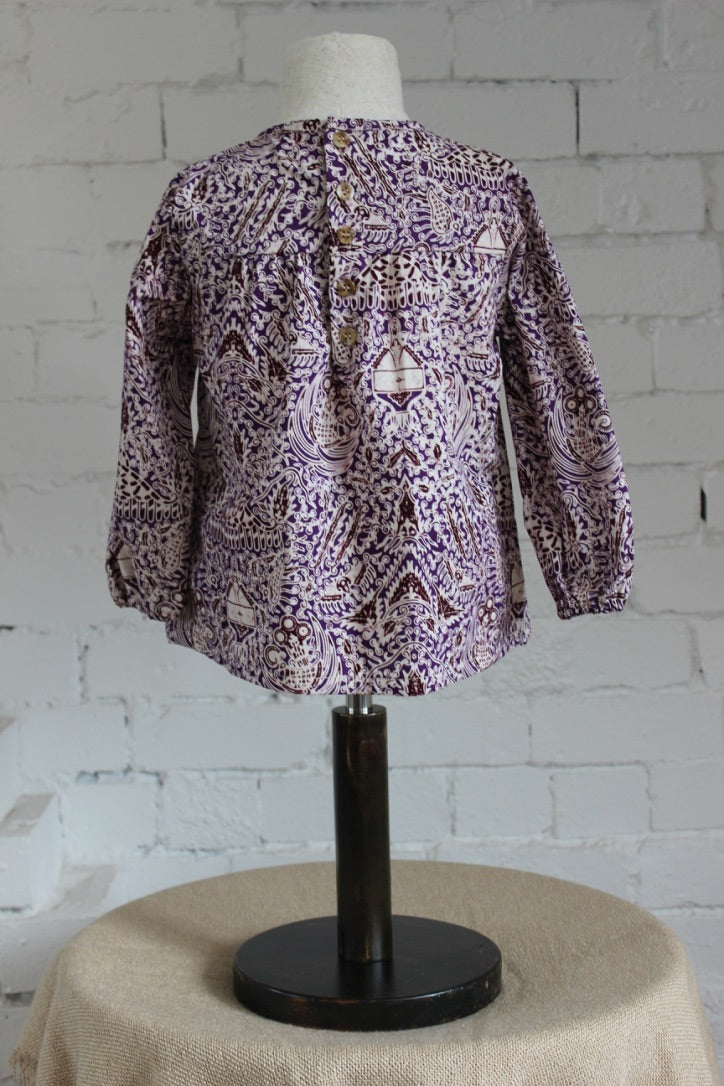 Cuwiri Violet Long Sleeve Smock Top