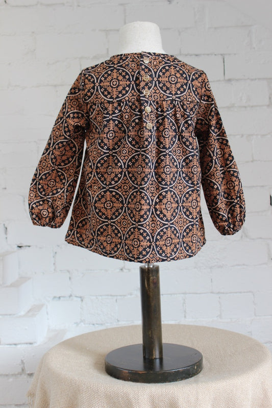 Nitik Clay Long Sleeve Smock Top