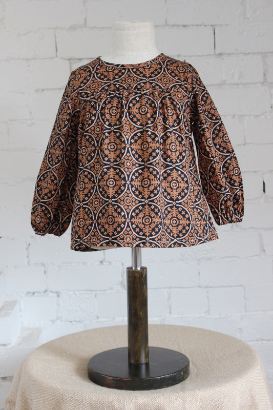 Nitik Clay Long Sleeve Smock Top