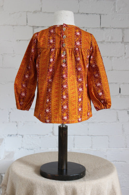 Parang Klithik Melati Saffron Long Sleeve Smock Top