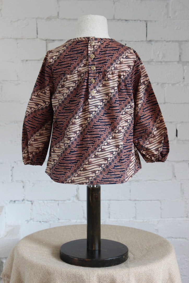 Parang Clay and Desert Long Sleeve Smock Top