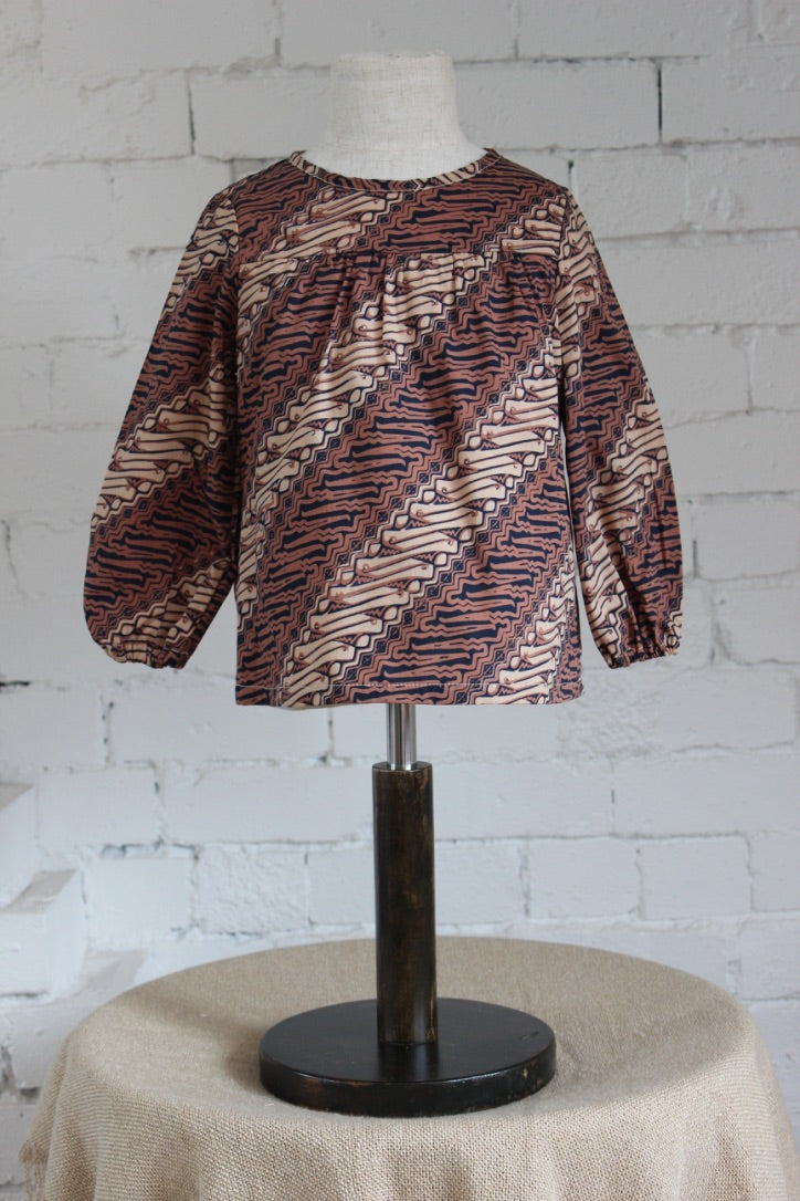 Parang Clay and Desert Long Sleeve Smock Top